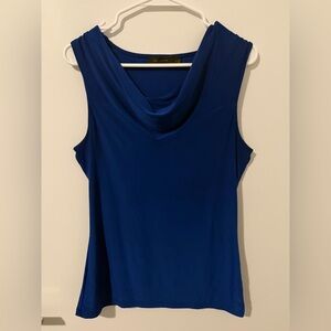 The Limited Royal Blue Draped Neck Blouse